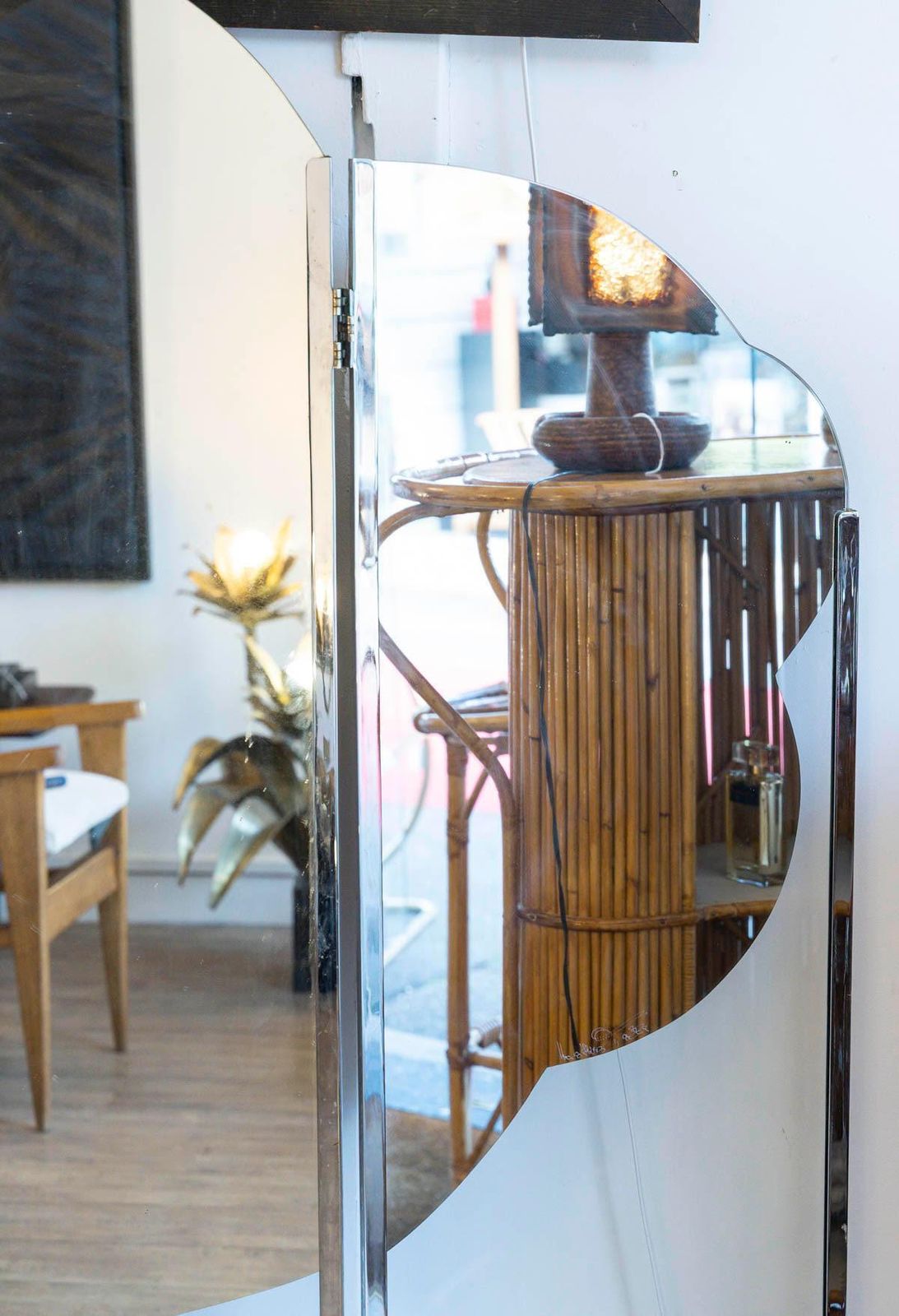 Mirror, Triptych, Mirror Screen, 1973, By Saint Gobain. photo for sale