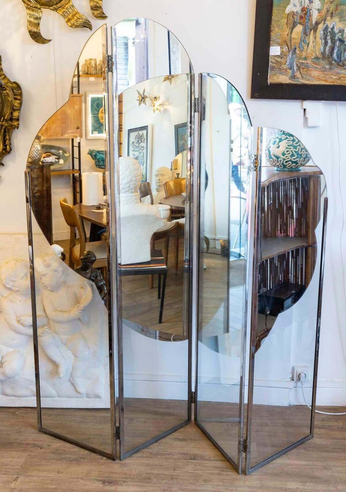 Mirror, Triptych, Mirror Screen, 1973, By Saint Gobain. photo buy