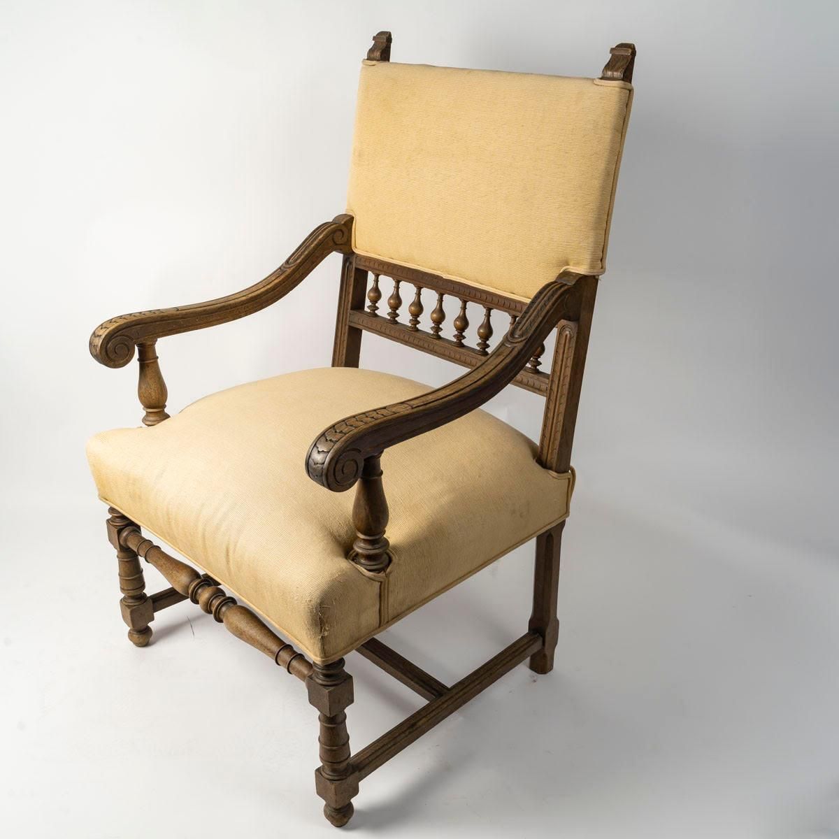 Large Armchair In The Henry II Style, 19th Century, Napoleon III Period. photo 1360.0