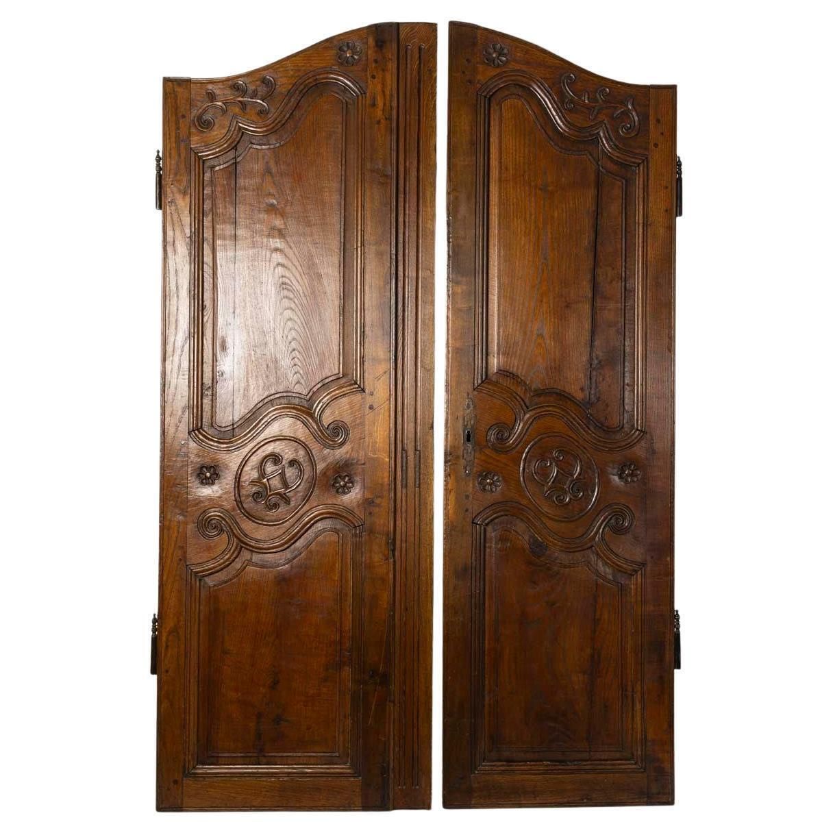 Pair Of Solid Wood Cupboard Doors, 19th Century, Napoleon III Period.