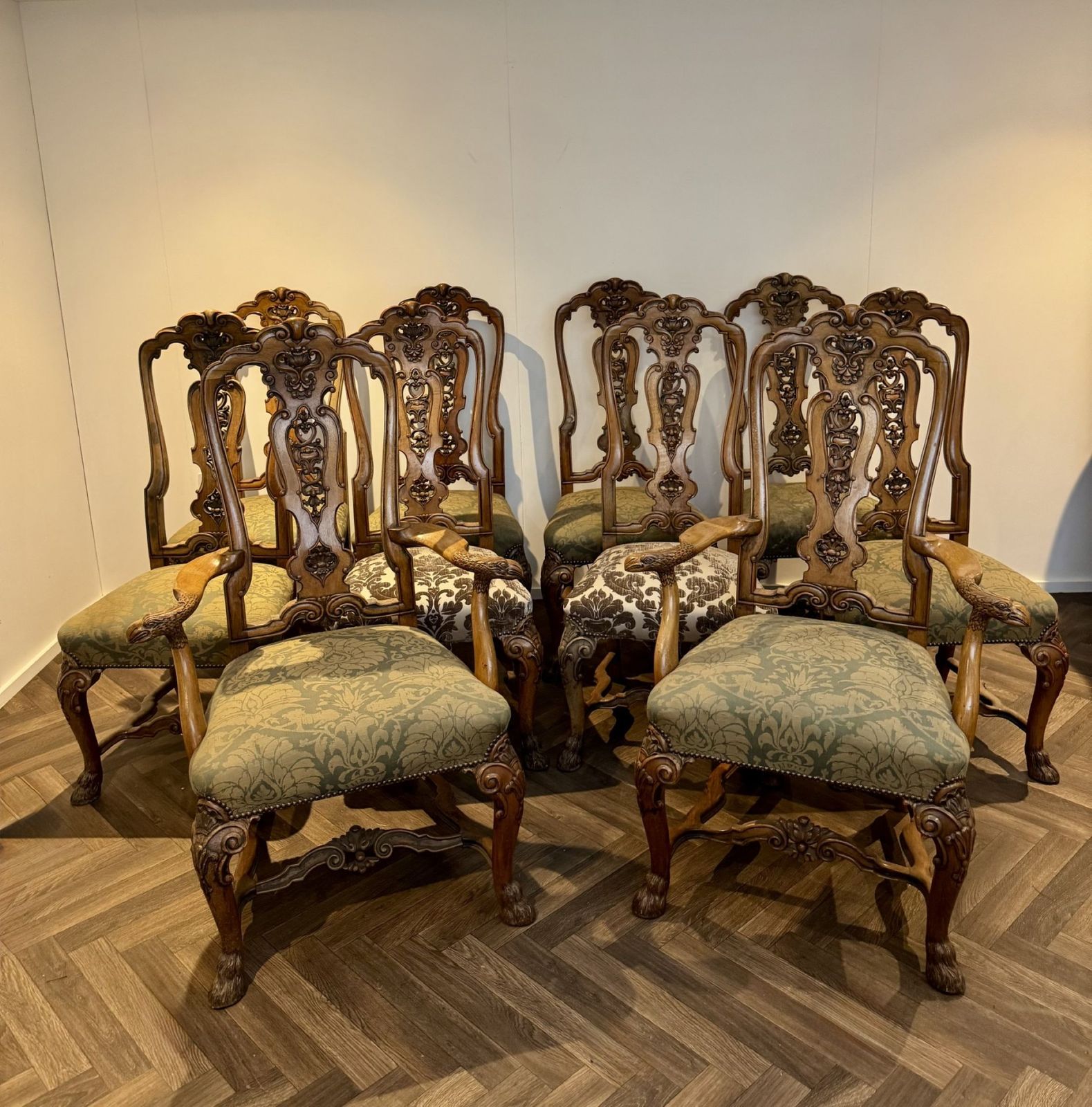 Fantastic Quality Set Of Ten Victorian Walnut Dining Chairs photo furniture