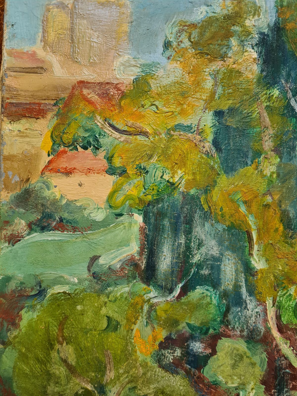 Fauvist French Landscape, Mid Century Oil On Canvas By Jean Perret photo Art