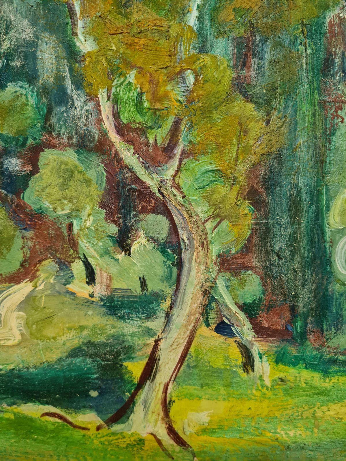 Fauvist French Landscape, Mid Century Oil On Canvas By Jean Perret photo buy