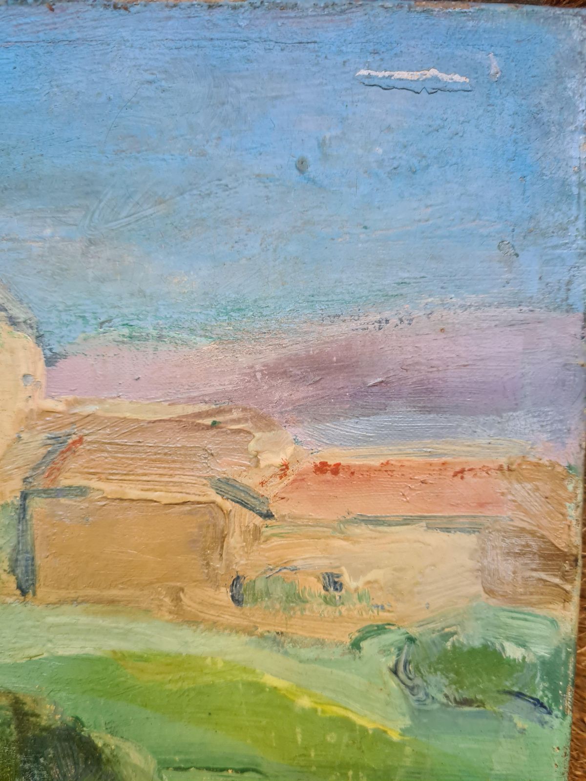 photo furniture Fauvist French Landscape, Mid Century Oil On Canvas By Jean Perret