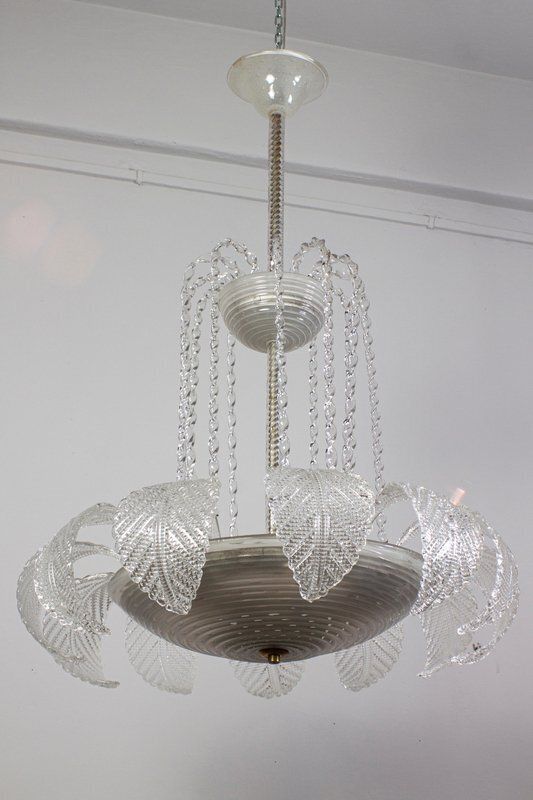 photo buy Art Deco Ninfea Murano Glass Chandelier From Barovier, Italy, 1940s