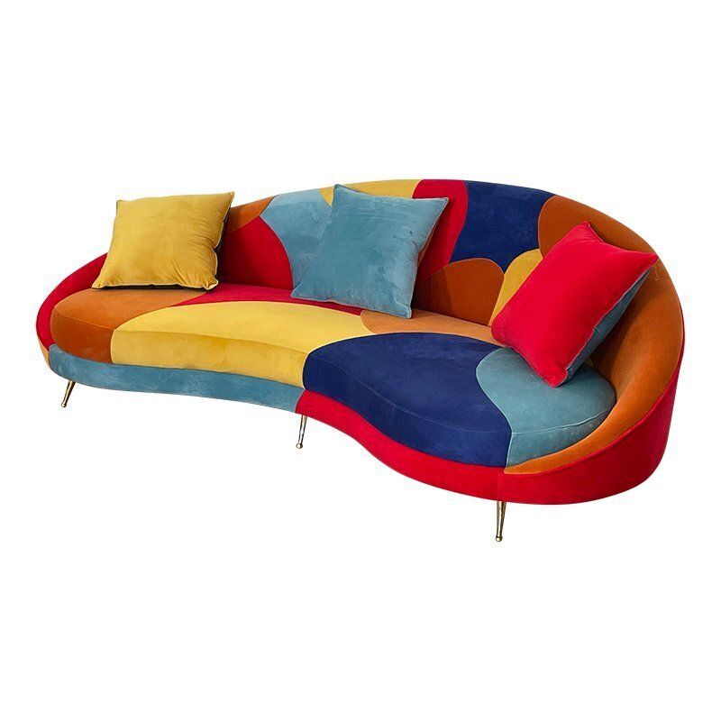 Multicolor Three Seater Curved Glamorous Sofa, 1990s photo vintage