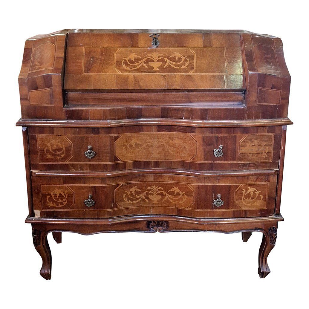 Walnut Secretaire, Italy, 1980s