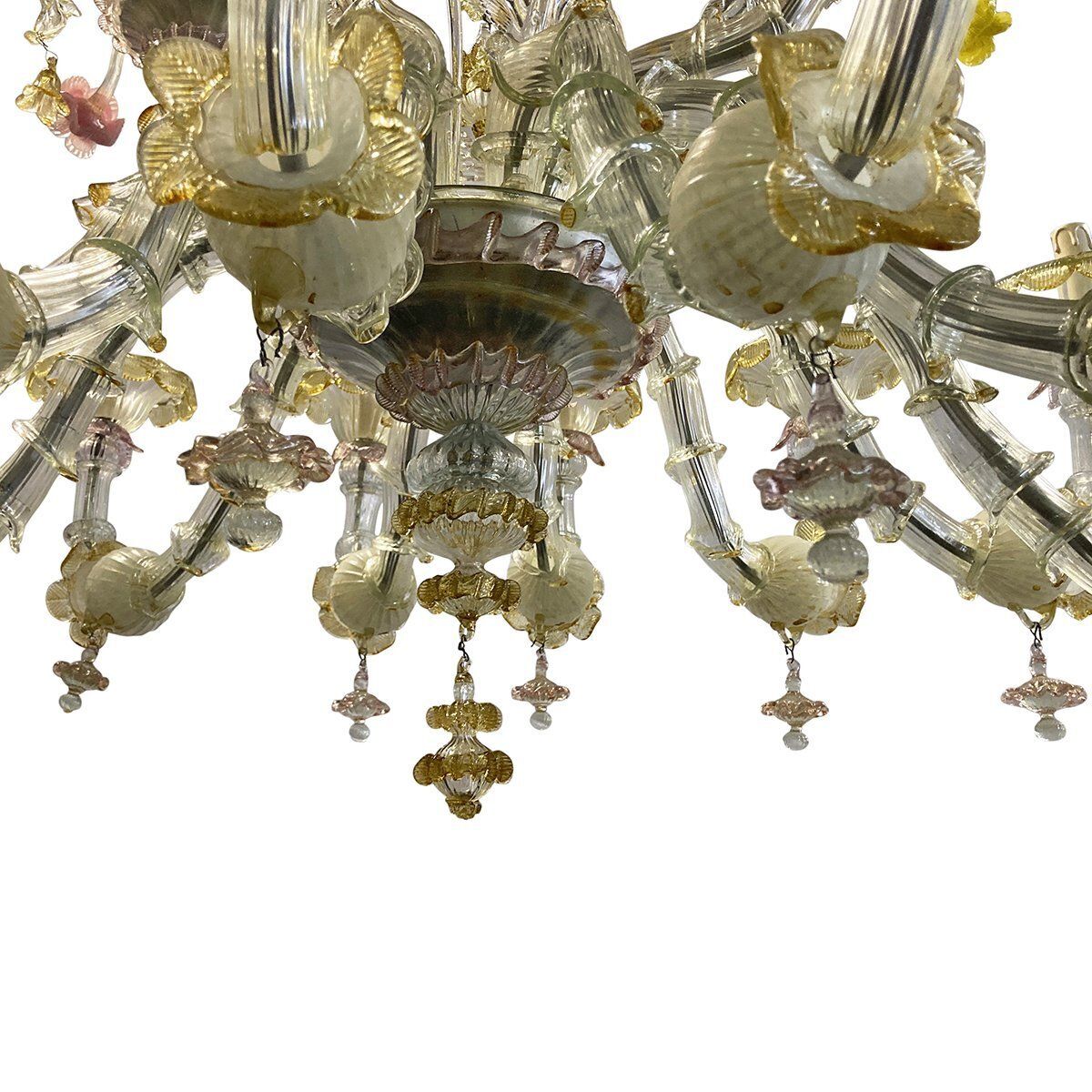 Murano Glass Chandelier In The Style Of Rezzonico, 1940s photo Lighting