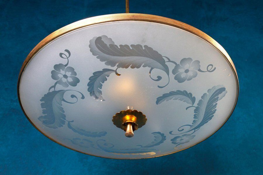 Chandelier Attributed To Pietro Chiesa For Fontana Arte, Italy, 1940s photo vinterior