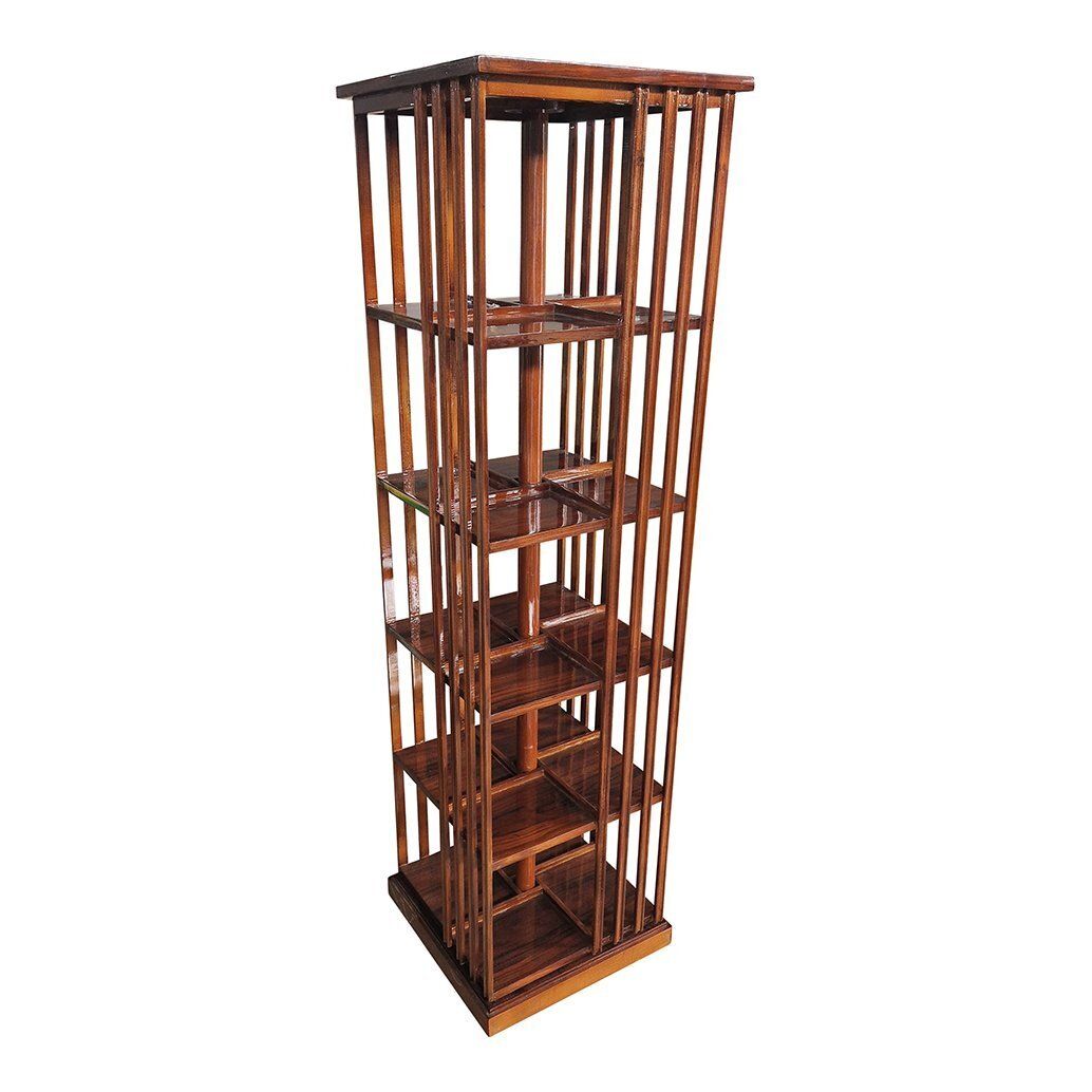 Quadrangular Revolving Bookcase In Walnut, 1980s photo furniture