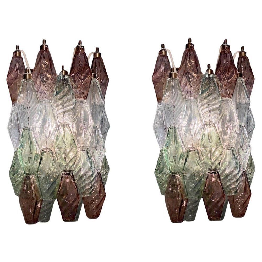 Poliedri Wall Lights By Carlo Scarpa For Venini, 1980, Set Of 2