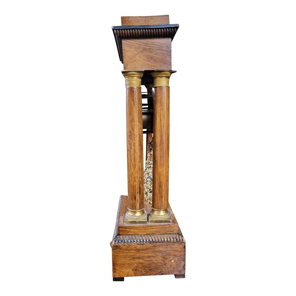 Empire Inlaid Walnut Portal Clock, France, 1850s photo buy