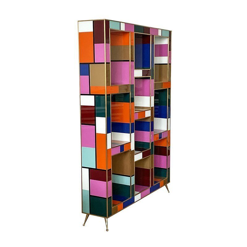 Wooden Bookcase Covered In Glass, 1980s photo furniture