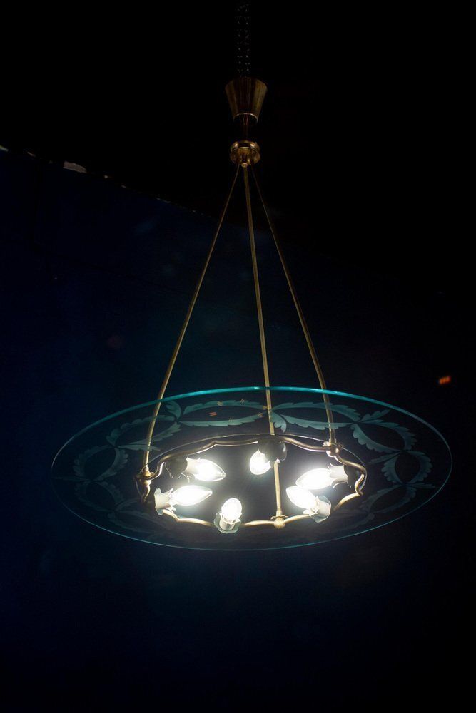 Lighting Ceiling Light By Pietro Chiesa For Fontana Arte, Italy, 1940s photo