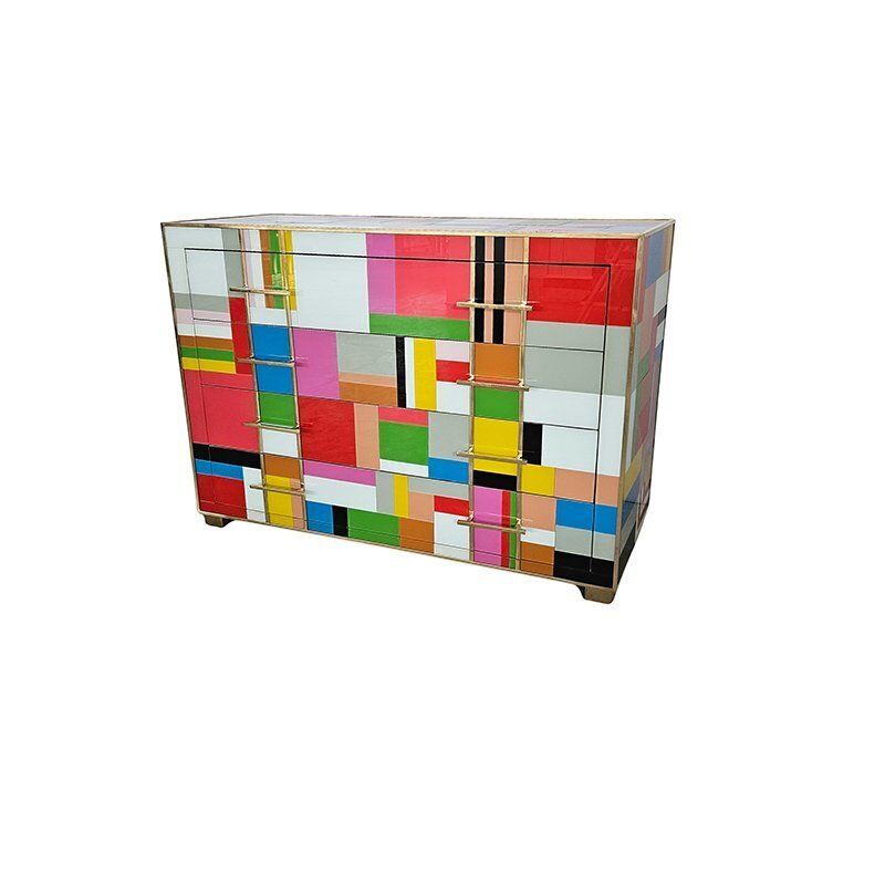 Glass Dresser With Four Drawers, 1980s photo Furniture