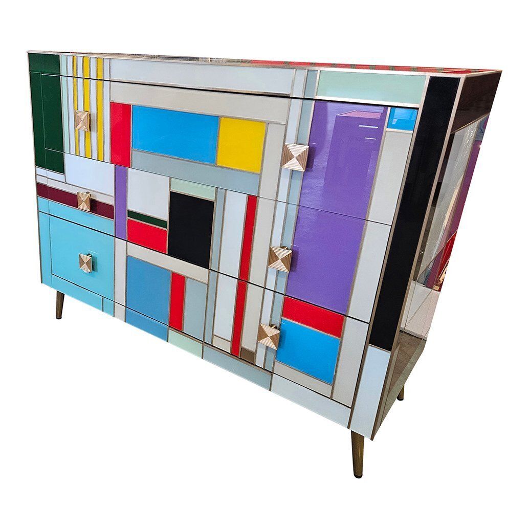 Colored Glass Chest Of Drawers, 1980s photo 5585.0