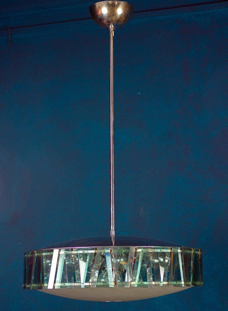 Round Crystal Chandelier Attributed To Max Ingrand For Fontana Arte, 1940s photo 6291.0