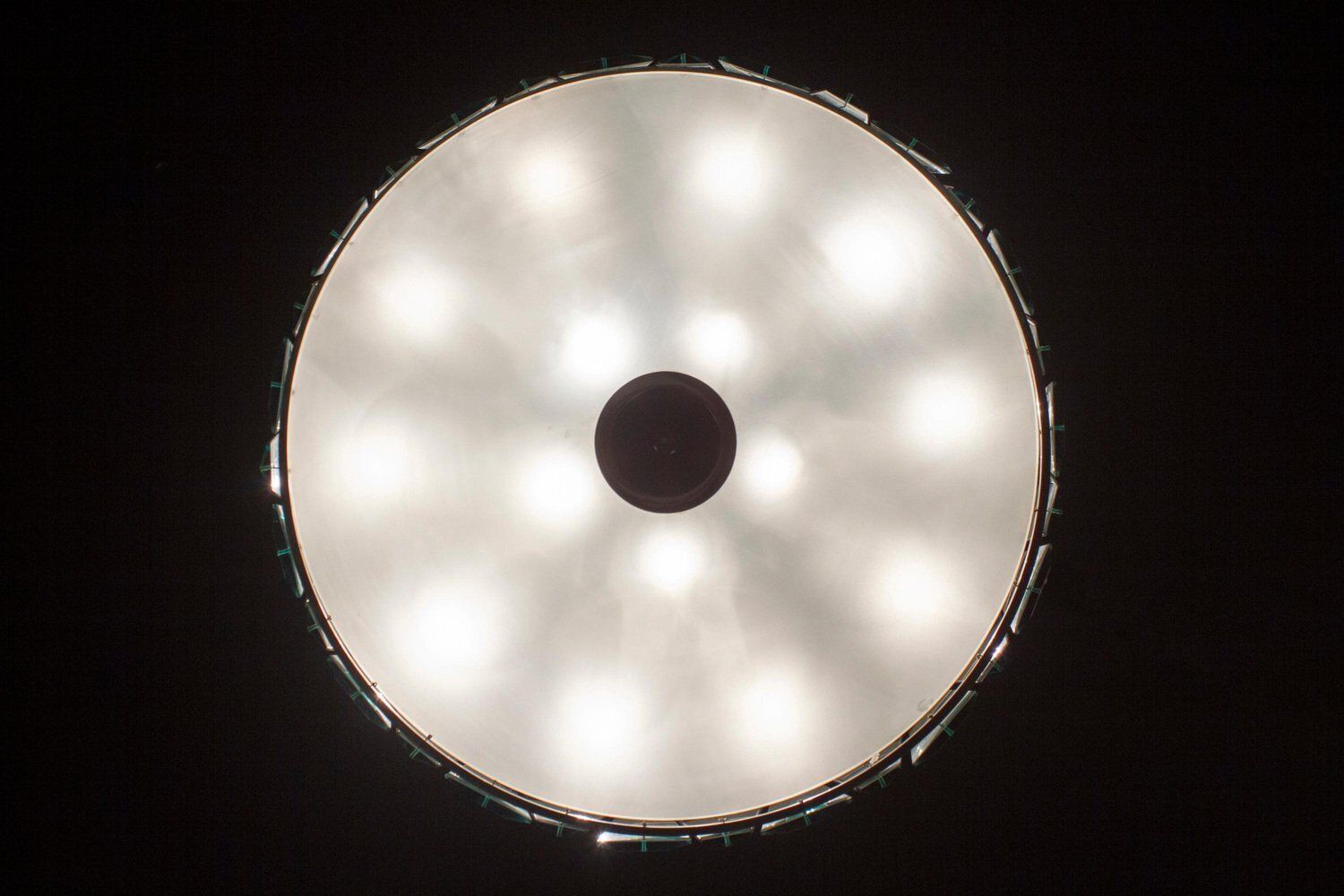 Round Crystal Chandelier Attributed To Max Ingrand For Fontana Arte, 1940s photo vinterior