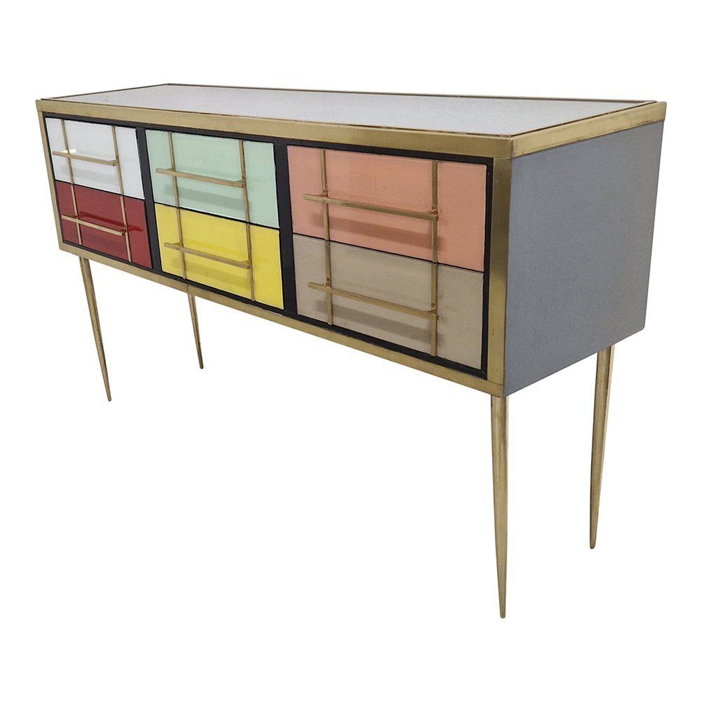 Multicolor Glass Dresser With Drawers, 1980s photo furniture