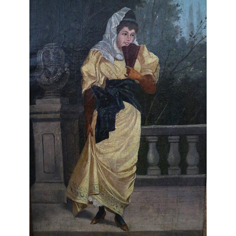 James Abott Mcneil Whistler, Figure Of An Upper Class Woman, 1800s, Oil On Canvas photo buy