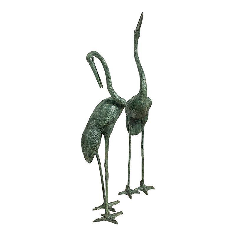 Bronze Heron Sculptures, Italy, 20th Century, Set Of 2 photo Garden Decor