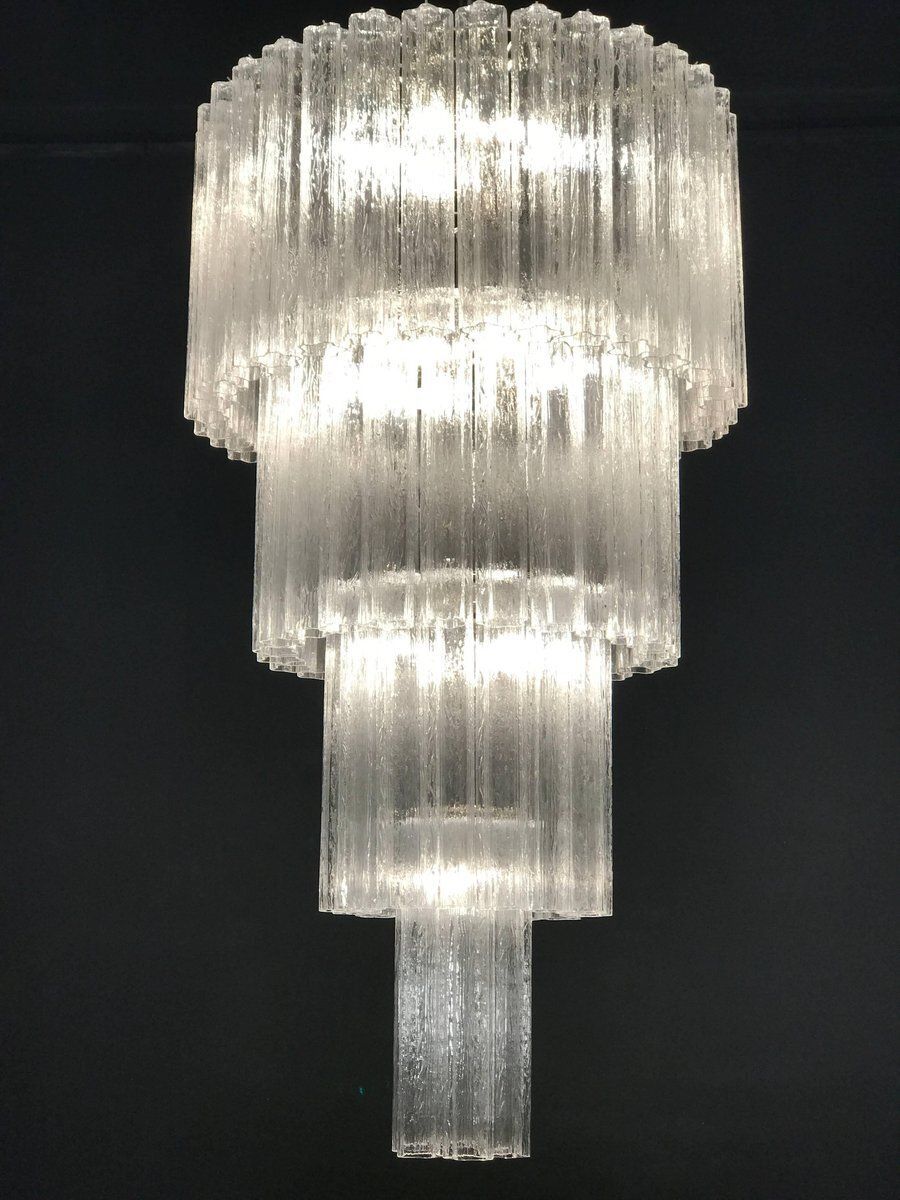 Italian Tronchi Murano Glass Chandelier, 1980s photo vinterior