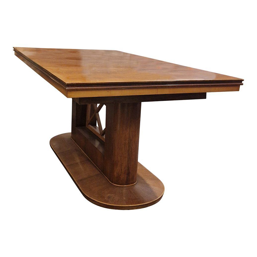 Walnut And Maple Dining Table, 1930s photo Furniture