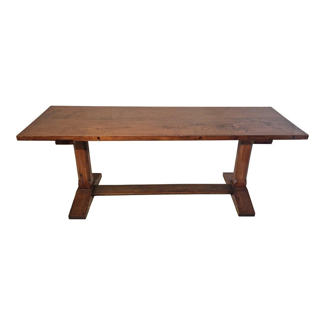 Large Fratino Table In Walnut Wood.   Italy, 70s, 1980s