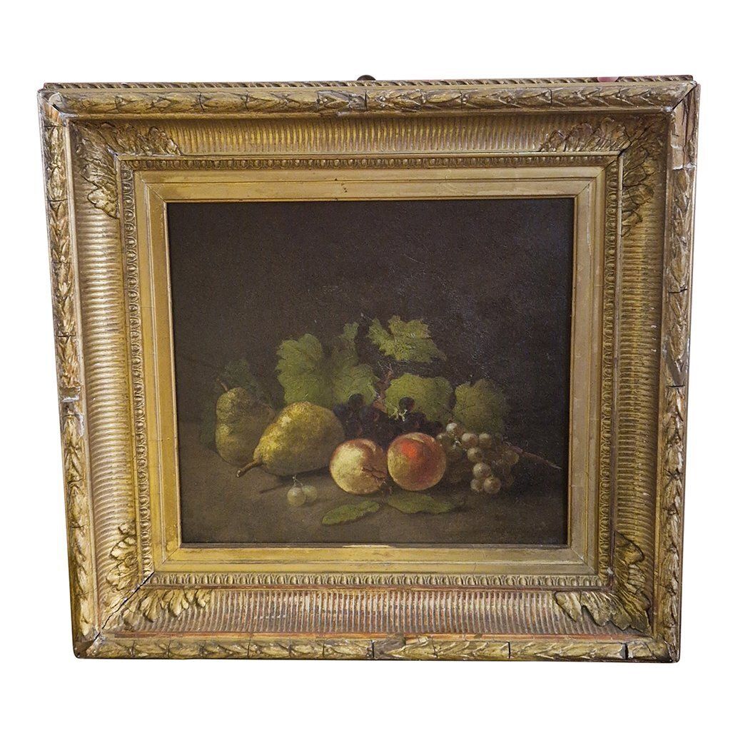 Italian School Artist, Still Life Of Fruit, 19th Century, Oil On Canvas, Framed photo furniture