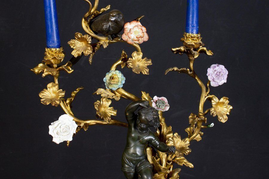 19th Century French Bronze And Gilt Candelabras, Set Of 2 photo Home Decor