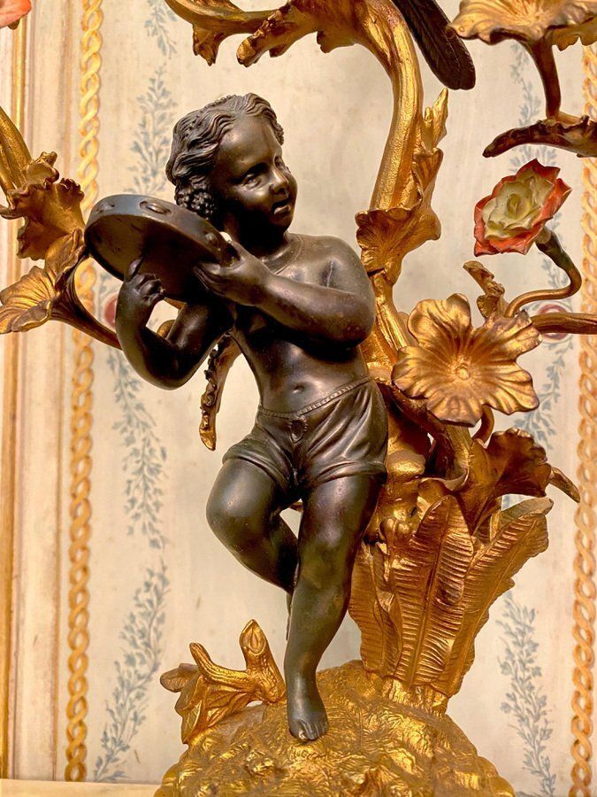 photo vinterior 19th Century French Bronze And Gilt Candelabras, Set Of 2