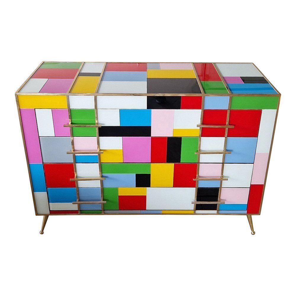 Vintage Dresser With Four Glass Drawers, 1980s photo for sale