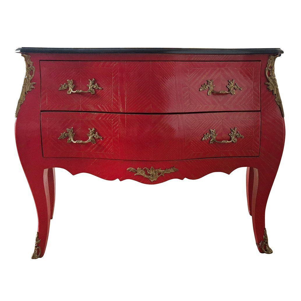 Red Baroque Chest Of Drawers, 1990s