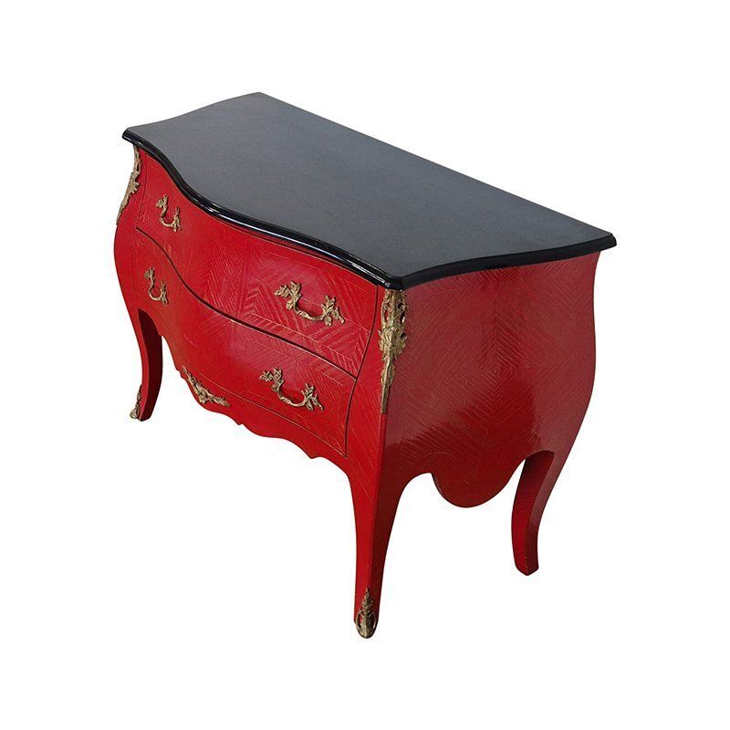 Red Baroque Chest Of Drawers, 1990s photo for sale