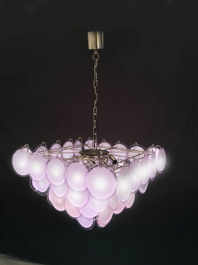 Murano Glass Disc Chandelier In The Style Of Vistosi, 1970s photo furniture
