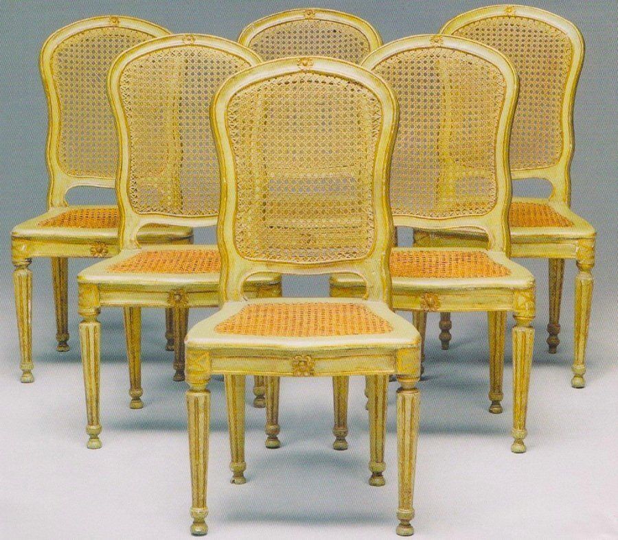 18th Century Italian Painted And Parcel Gilt Chairs, Set Of 6 photo 7085.0
