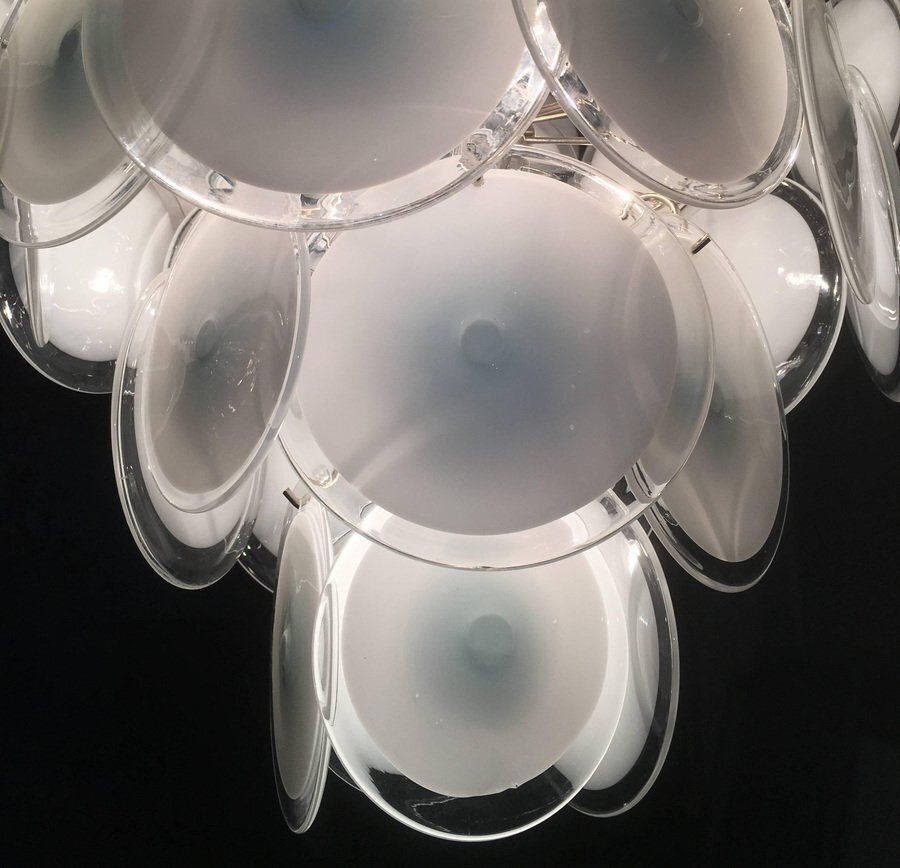 Murano Disc Chandeliers From Vistosi, 1970s, Set Of 2 photo 8225.0