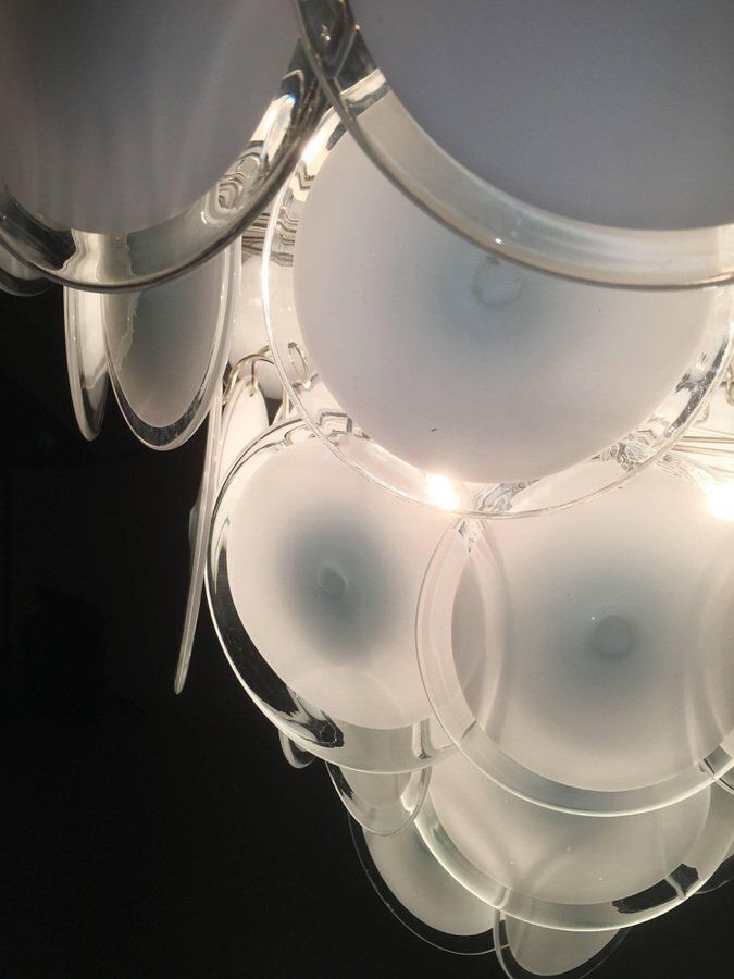 Murano Disc Chandeliers From Vistosi, 1970s, Set Of 2 photo buy