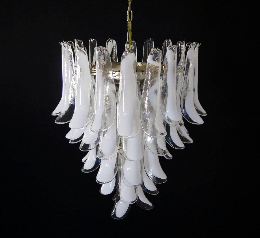 Large Vintage Italian Murano Chandelier With 52 Glass Petals, 1970s photo 5040.0
