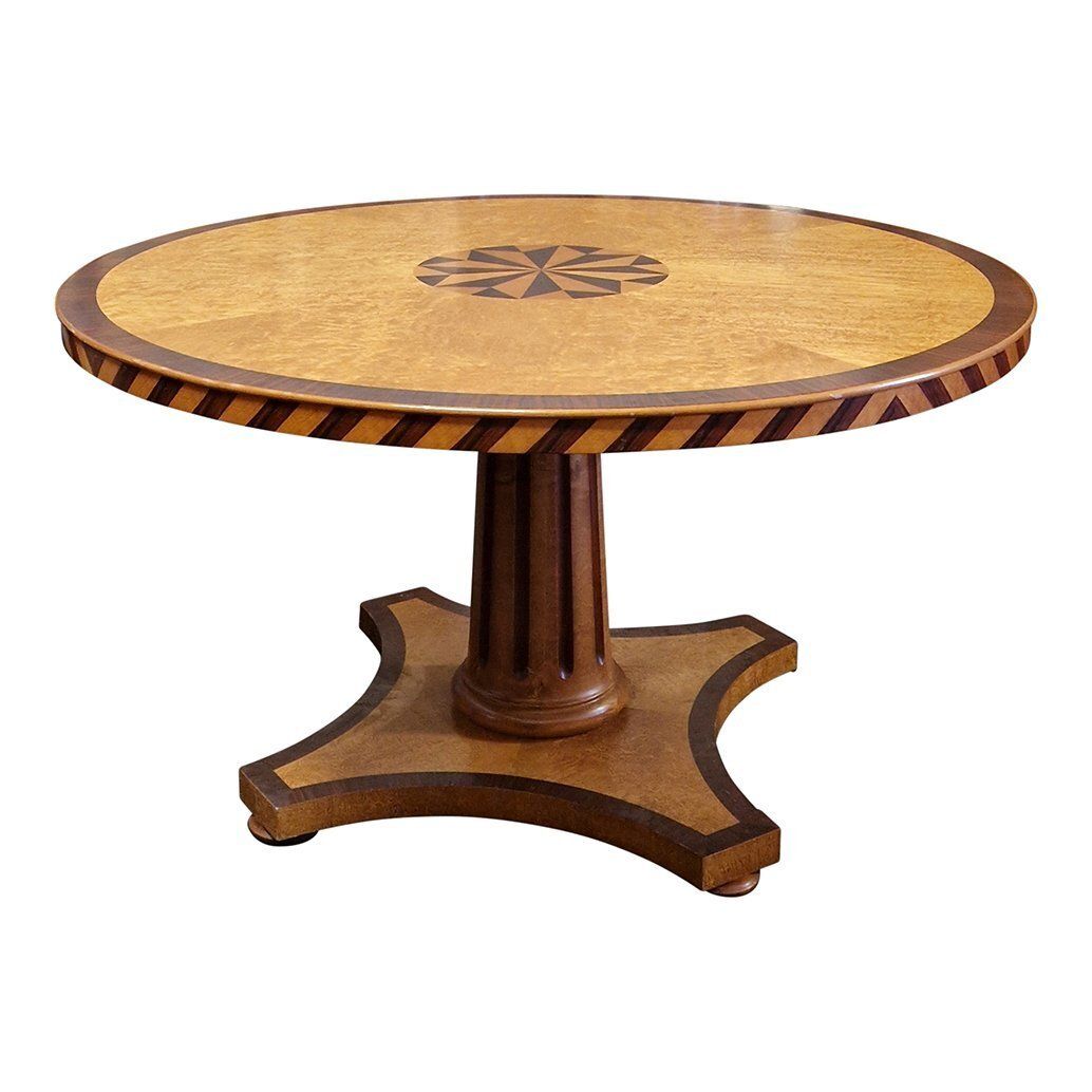 First Half Of The 20th Century Biedermeier Circular Living Room Table, Italy, 1980s