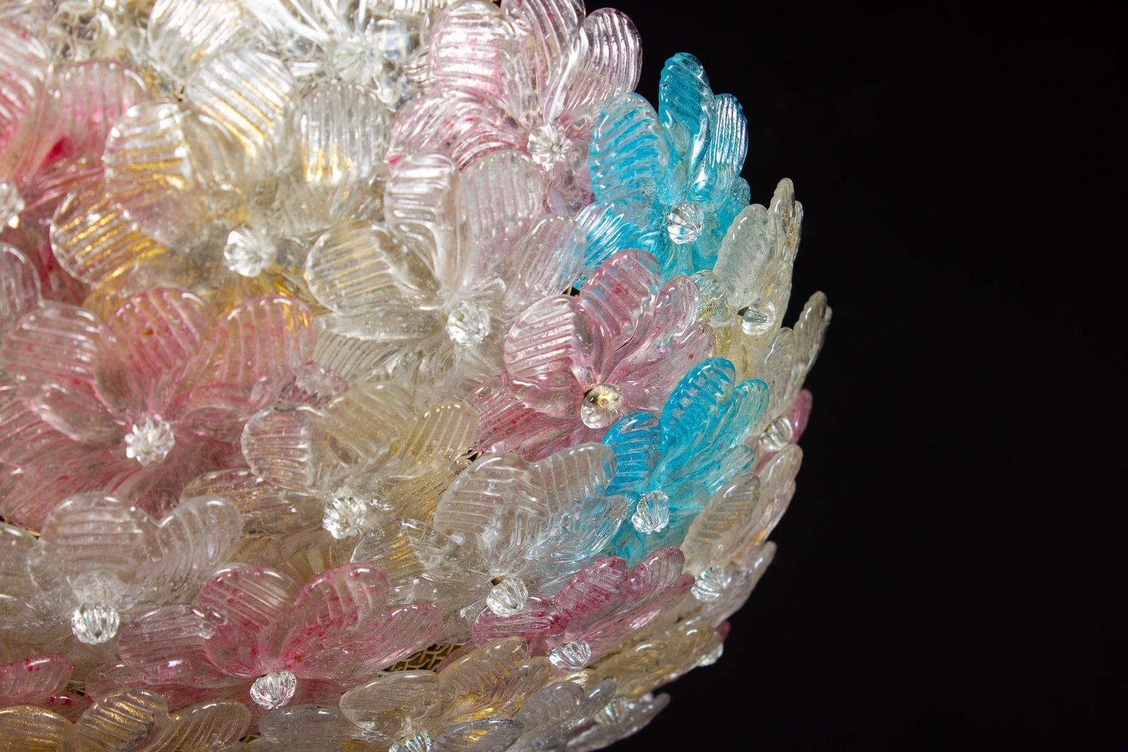 Multicolor Murano Glass Flowers Basket Ceiling Light From Barovier And Toso photo 5153.0