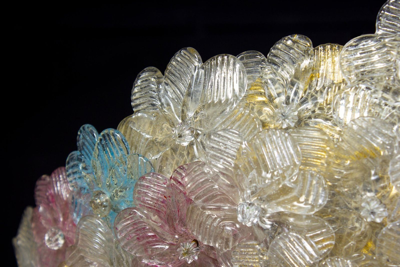 photo furniture Multicolor Murano Glass Flowers Basket Ceiling Light From Barovier And Toso