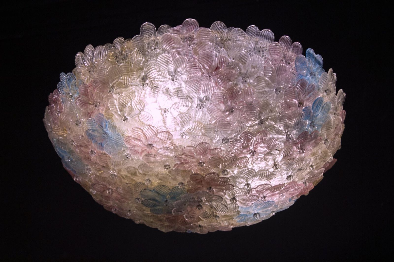 5153.0 Multicolor Murano Glass Flowers Basket Ceiling Light From Barovier And Toso photo