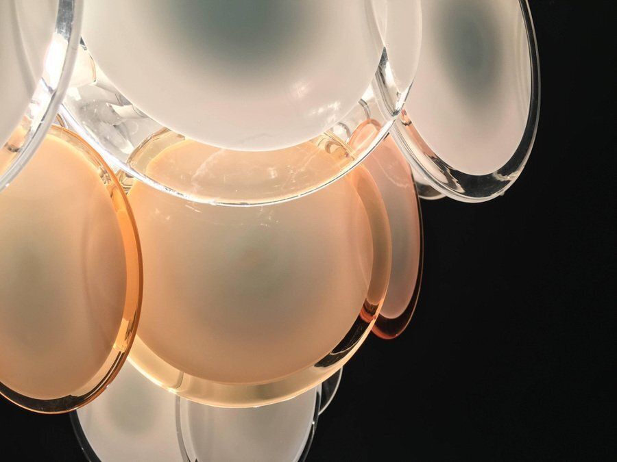 Disc Murano Chandeliers From Vistosi, 1970s, Set Of 4 photo for sale