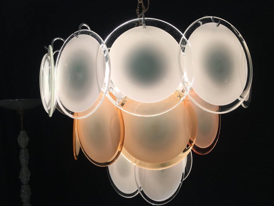 photo for sale Disc Murano Chandeliers From Vistosi, 1970s, Set Of 4