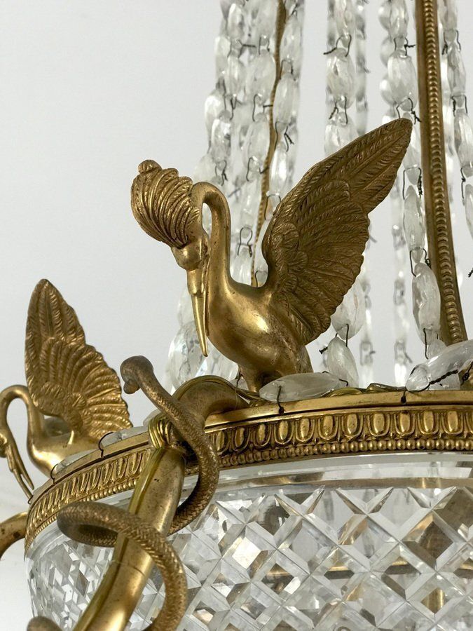Empire Gilt Bronze And Cut Crystal Chandelier, 1815 photo buy