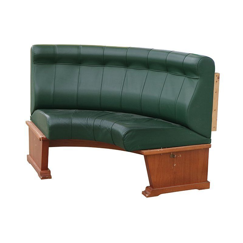 Modular Wall Bench In Green Leather And Wooden Structure, 1970s, Set Of 2 photo Furniture