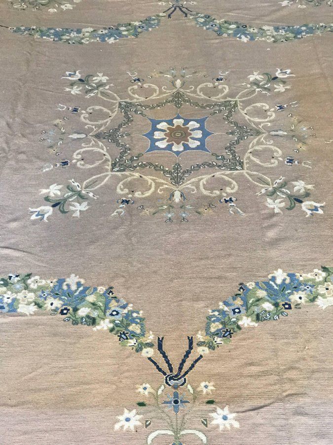 Portuguese Needlepoint Rug From Arraiolos Factory, 1920s photo for sale