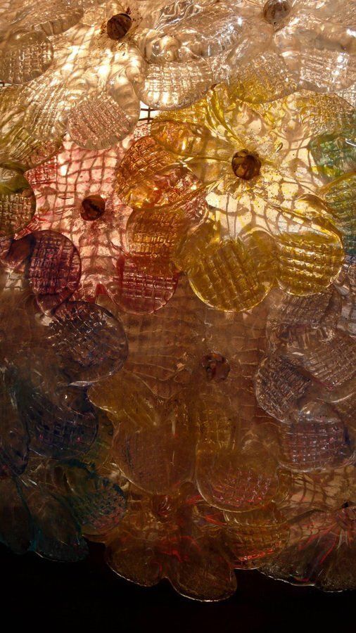 Multi Color Murano Flower Glass Ceiling Light From Barovier & Toso, 1950s photo for sale