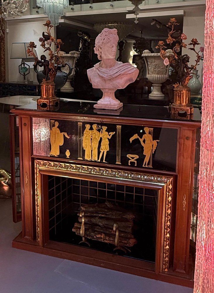 Mid Century Modern Italian Fireplace By Luigi Brusotti, 1940 photo vinterior
